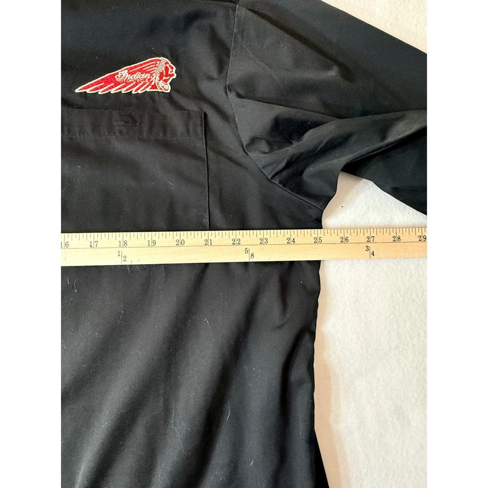 Indian Motorcycle Work Shirt Mens Size XL Black  Embroidered Logo Button Up - Picture 8 of 15